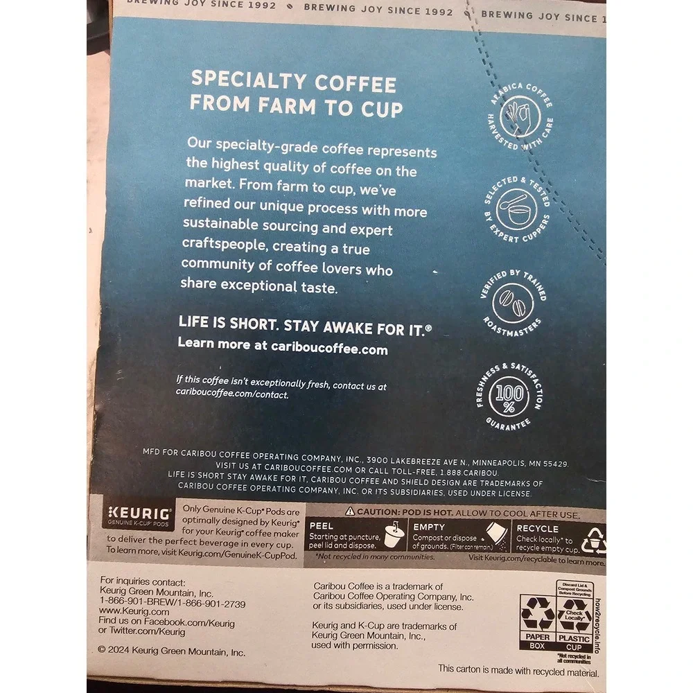 Caribou Coffee boxes 24